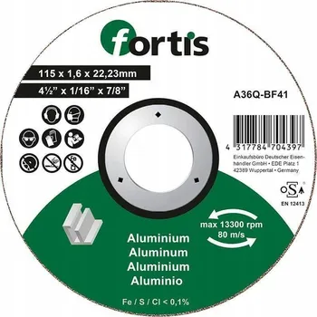 Řezný kotouč Kotouč na řezání hliníku 115x1,6mm přímý fortis