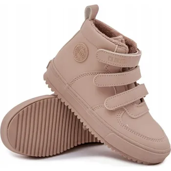 Dívčí tenisky KOTNÍKOVÉ BOTY DĚTSKÉ TENISKY ZATEPLENÉ SUCHÝM ZIPEM BIG STAR SS374072 BÉŽOVÉ 32