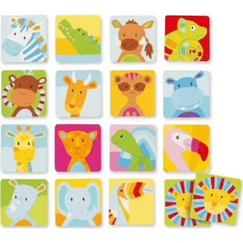Dřevěná hračka PAMĚŤOVÁ HRA ZVÍŘATA DŘEVĚNÁ HRA PAMĚTI ZVÍŘÁTKA 32 DÍLKŮ