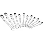 Vigor V6752/12, Sada ráčnových očko-plochých klíčů s dvojitým kloubem | 12dílná