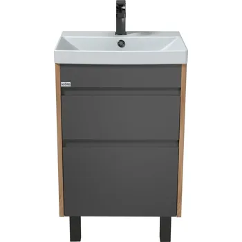 Koupelnový nábytek NJÖRD Lagom Skříňka s umyvadlem 50LA dvojzásuvková, 52 × 88/72 × 40 cm, dřevo/grafit 020450LA