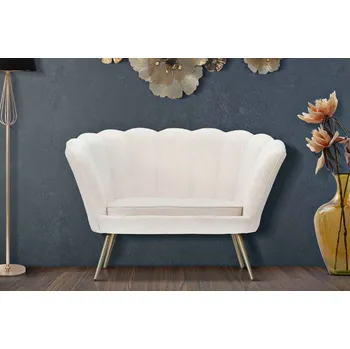 Sedací souprava Designová pohovka Nahimana 130 cm bílá / zlatá