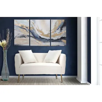 Sedací souprava Designová pohovka Pahkakino 127 cm krémová / zlatá