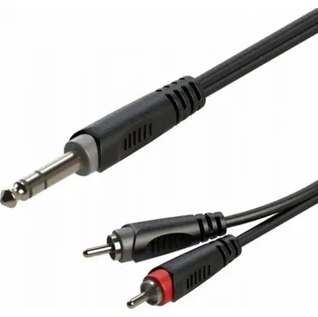 Audio kabel Audio kabel Jack 6,3 mm stereo / 2 x RCA 3 m Roxtone SAYC110L3