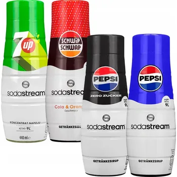 Sirup pro výrobník sody 4x SIRUP 7UP PEPSI SCHWIP SCHWAP PEPSI MAX SODASTREAM