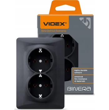 Elektrická zásuvka Elektrická Zásuvka nástěnná Videx černá