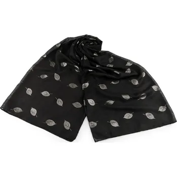 Šátek / šála se zlatým potiskem 70x180 cm - černá