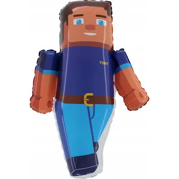 Balónek Fóliový balónek Grabo Minecraft Tony 50x76 cm modro-hnědý