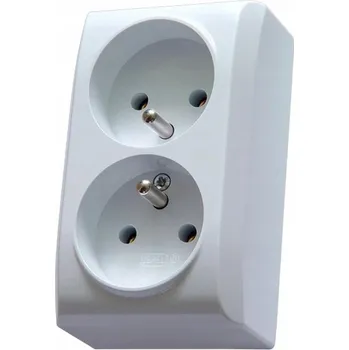 Elektrická zásuvka OSPEL BIS dvojitá zásuvka s uzemněním, nástěnná
