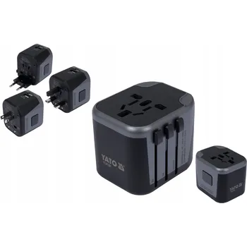 Cestovní adaptér Yato YT-81301 síťový adaptér nabíječka UK USA EU