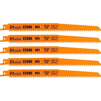 Pilový plátek Pilový list pro pilu ocasku na dřevo 225 mm, sada 5 ks C2040 Richmann