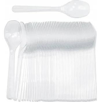 Jednorázové nádobí Plastové lžičky Guillin Superior průhledné 12,5 cm, 50 kusů