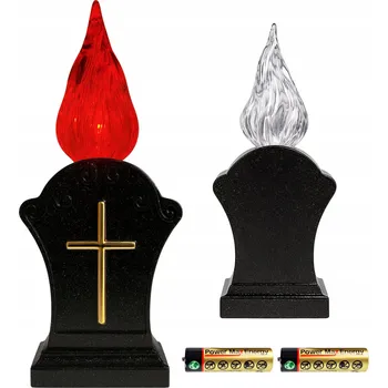 Svíčka HŘBITOVNÍ SVÍČKA SOLÁRNÍ SVÍČKA LED ČERNÁ NÁPLŇ DO HŘBITOVNÍCH SVÍČEK KŘÍŽ TEPLÝ PLAMEN 17 CM