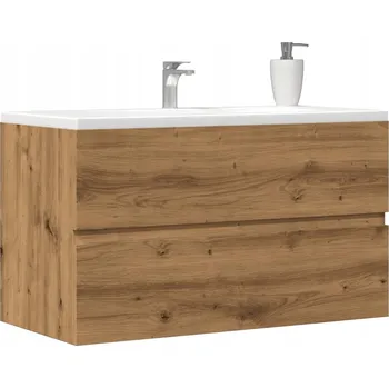 Koupelnový nábytek Skříňka pod umyvadlo, dub artisan, 90x38,5x45 cm