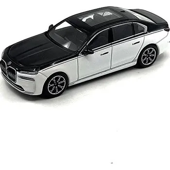 autíčko Mini GT BMW I7 XDrive 60 Alpine - white/black met - 1:64