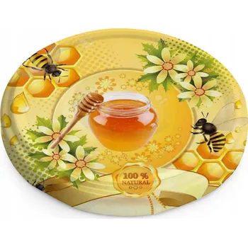 Šroubovací Víčko Víčko na zavařovací sklenice s medem FI 82 6z MED barevné 10 Ks.