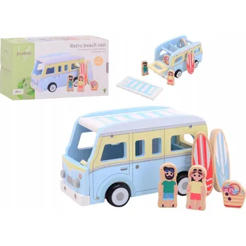 Dřevěná hračka Dřevěný plážový autobus v retro stylu JOUECO 18m+ HRAČKA dřevěná