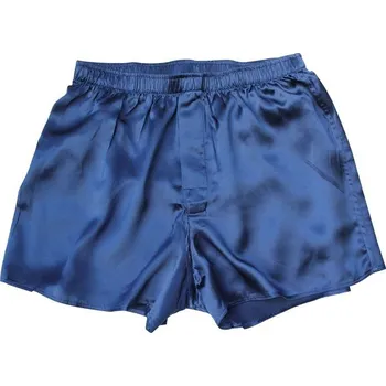 Pánské spodní prádlo Pánské hedvábné saténové boxerky tmavě modré Velikost: S