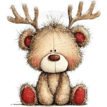 Textilní nažehlovací páska Dante Nažehlovačka Medvídek sobík - 11 x 12 cm