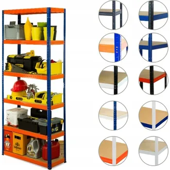 Dílenský regál Kovový regál skladový garážový HELIOS HNO 213x110x60 6x175kg