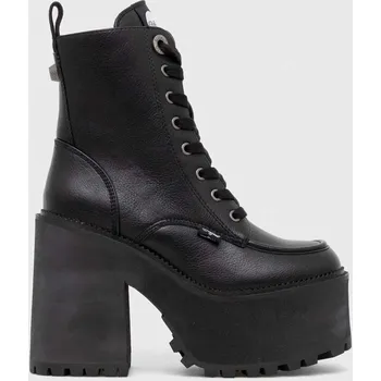 Dámské kozačky Nízké kozačky Buffalo Killah Lace Up Mid dámské, černá barva, na podpatku, 1622373 1622373.BLK 99X, EUR 38