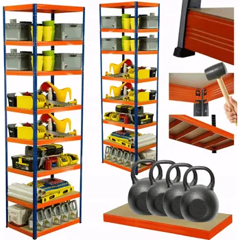 Dílenský regál Kovový regál skladový stojan HELIOS 270x110x30cm 8 polic x 400kg ROBUSTNÍ VYSOKÝ