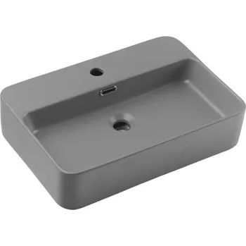 Umyvadlo Keramické umyvadlo TRUST na desku, 55 cm, světle šedý matný povrch