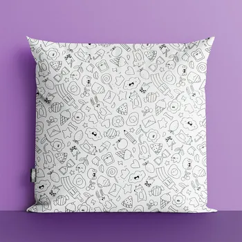 Dekorativní polštářek Sladký svět Polštářek omalovánky