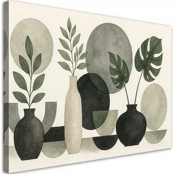 Obraz Obraz do obýváku, Květiny Listy Minimalismus Zeleň Příroda 90x60