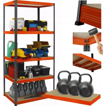 Dílenský regál Kovový regál skladový stojan HELIOS 180x100x30cm 5 polic x 350kg ODOLNÝ