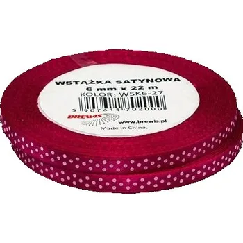 Stuha SATÉNOVÁ STUHA S PUNTÍKY BORDÓ 6 MM X 22 M 2 KS