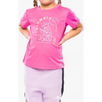 Pánské oblečení Dívčí tričko Columbia Mirror Creek SS Graphic Shirt pink/s potiskem, velikost M