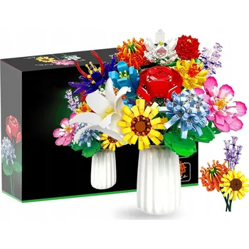 ostatní stavebnice STAVEBNICE KVĚTINY KYTICE ROSTLINA OZDOBNÉ VĚČNÉ JAKO DÁREK 1064ks SADA