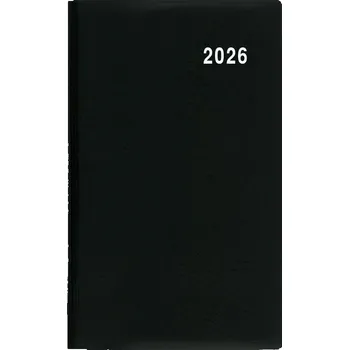 Diář Baloušek Tisk - Diana - PVC - měsíční diář 2026, černá, 9 × 17 cm