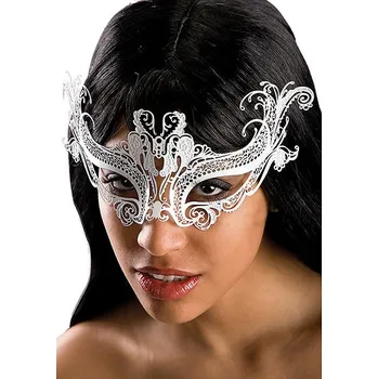 Karnevalová maska Carnival Toys Bílá kovová škraboška