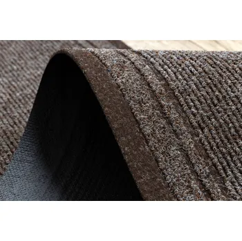 Rohožka Podgumovaná rohožka MALAGA hnědá UNIVERZÁLNÍ RÁMEČEK PROUŽKY 100x110 cm