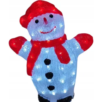 Vánoční dekorace Vánoční LED figurka - Akrylový sněhulák 40 cm | Světelná zimní dekorace