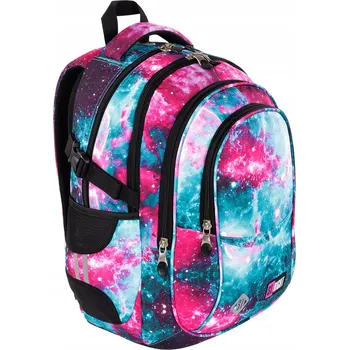 Školní batoh St.Right vícekomorový velký (vejde se A4) vesmír červený