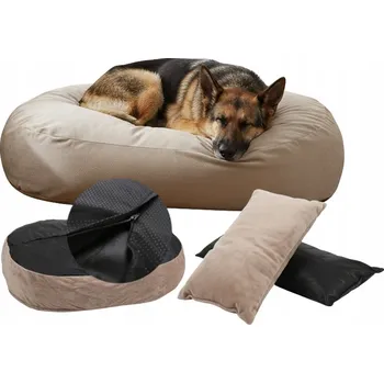 Pelíšek pro psa PELÍŠEK POLŠTÁŘ POTAH PLYŠOVÝ PROTISKLUZOVÝ POLŠTÁŘ + 2 POLŠTÁŘE