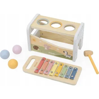 Dřevěná hračka VIGA Dřevěná Hračka 2v1: Zatloukačka + Xylofon 44270