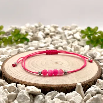 Náramek Certom Provázkový náramek achát růžový matný 0383