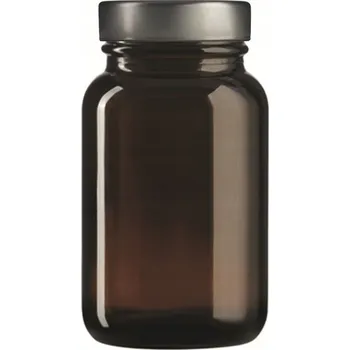 Láhev 100 ml Pharma lahvička + zlatý kovový uzávěr s kapslí, UV ochrana