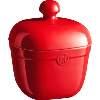 Dóza na potraviny Emile Henry Keramická Nádoba - Zavařovací Sklenice s Víkem na Sušenky / Červená