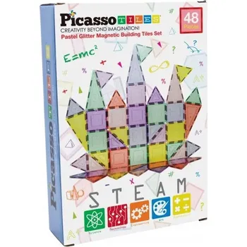 ostatní stavebnice PicassoTiles PicassoTiles 48dílná magnetická stavebnice s třpytkami