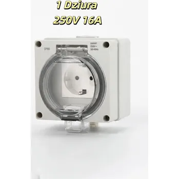 Elektrická zásuvka DVOJITÁ VENKOVNÍ ELEKTRICKÁ ZÁSUVKA ZAHRADNÍ VODOTĚSNÁ 250V 16A IP66