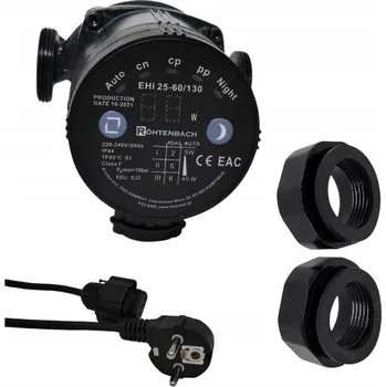 Oběhové čerpadlo Rohtenbach oběhové čerpadlo pro topení a teplou vodu, energeticky úsporné EHI25-60/130 + šroubení