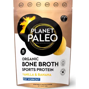 Protein Planet Paleo | Bio sušený vývar Banana Vanilla Obsah: 240 g moc dobrý ochucený sportovní protein
