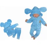 Z&Z Velurová, semišková tepláková souprava s oušky MYŠKA - sv. modrá Velikost: 80 (9-12m)