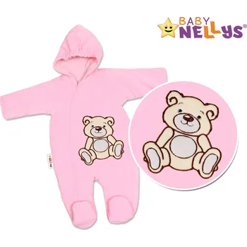 Baby Nellys Zimní kombinézka/overálek Teddy Bear - růžová Velikost: 74 (6-9m)