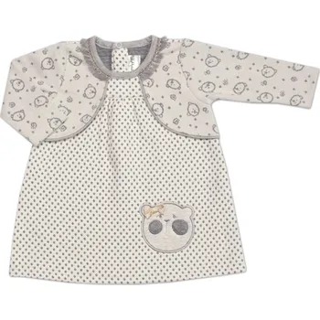 Kojenecký body Kojenecké šatičky s bolerkem Lovely Teddy, Minetti - ecru/šedé Velikost: 56 (1-2m)